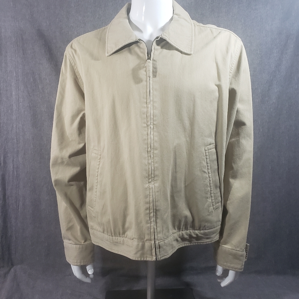 St Johns Bay Tan 100% Cotton Men's Jacket Size L